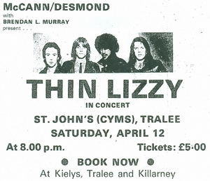 Details about   THIN LIZZY 1980 EMERALD CITY  Cherry Hill NJ POSTER SIGN by THouse 